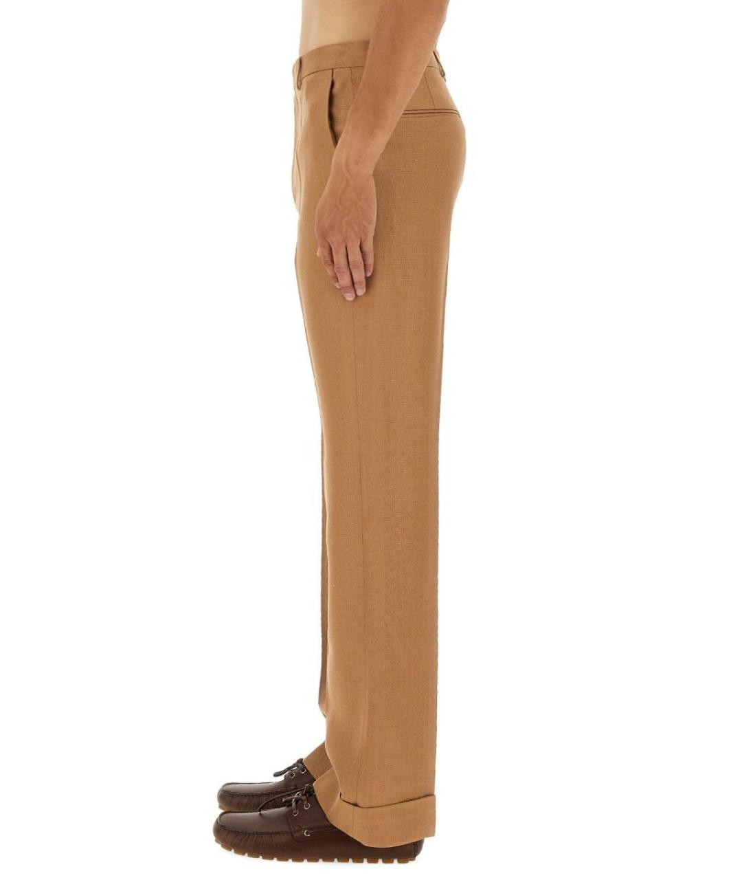 VALENTINO Бежевые вискозные классические брюки, фото 4