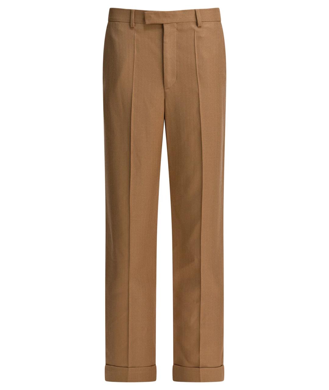 VALENTINO Бежевые вискозные классические брюки, фото 1