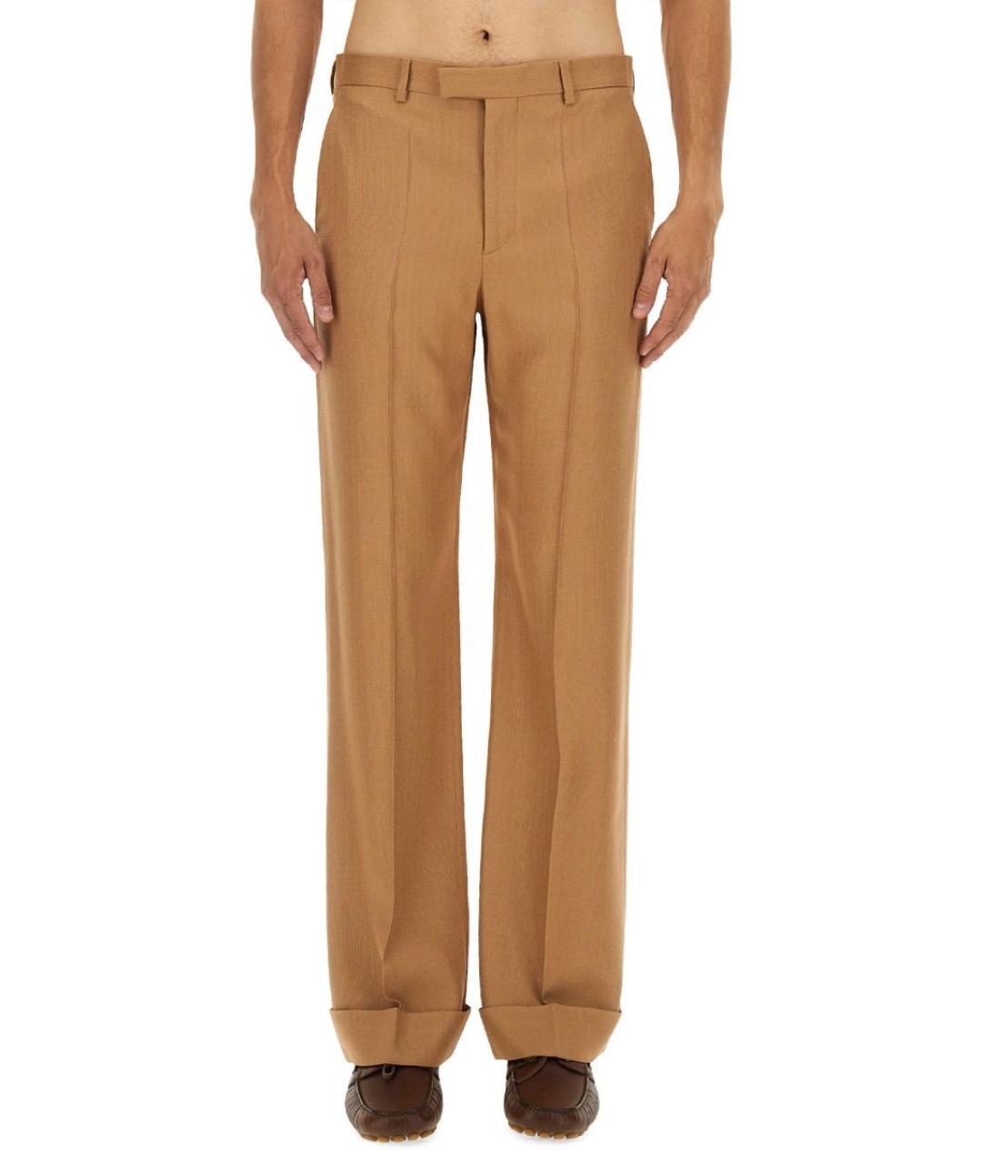VALENTINO Бежевые вискозные классические брюки, фото 5