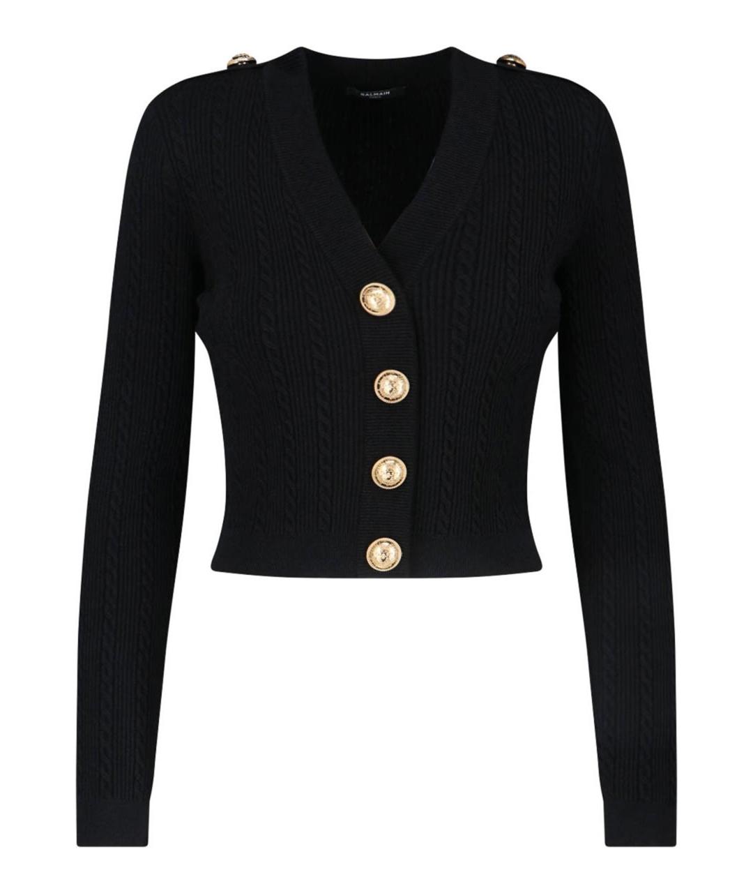 BALMAIN Черный полиэстеровый кардиган, фото 1