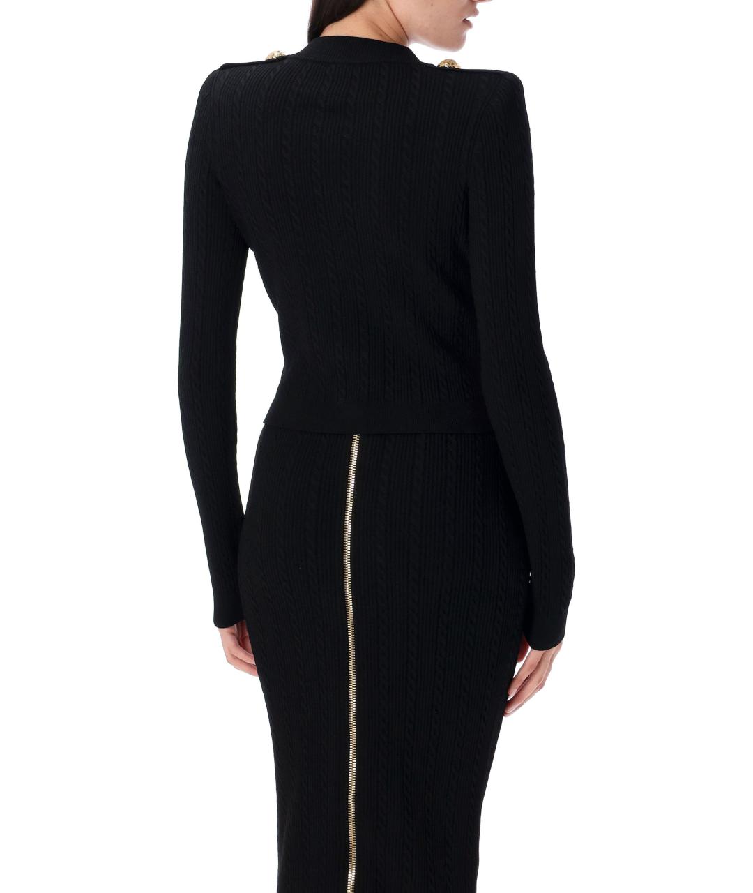 BALMAIN Черный полиэстеровый кардиган, фото 3