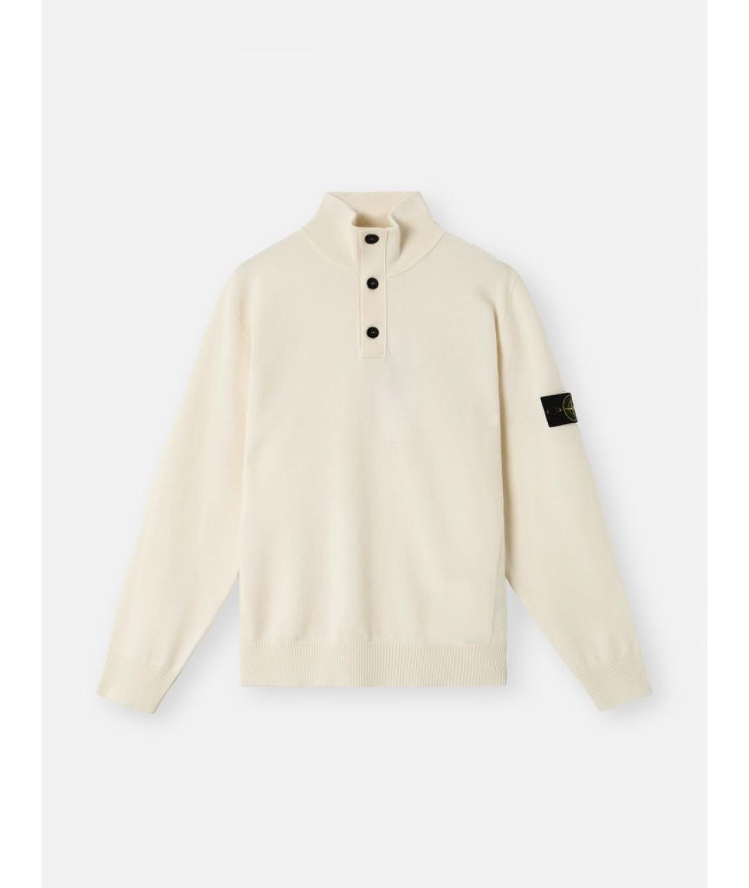 STONE ISLAND Белый шерстяной джемпер / свитер, фото 6