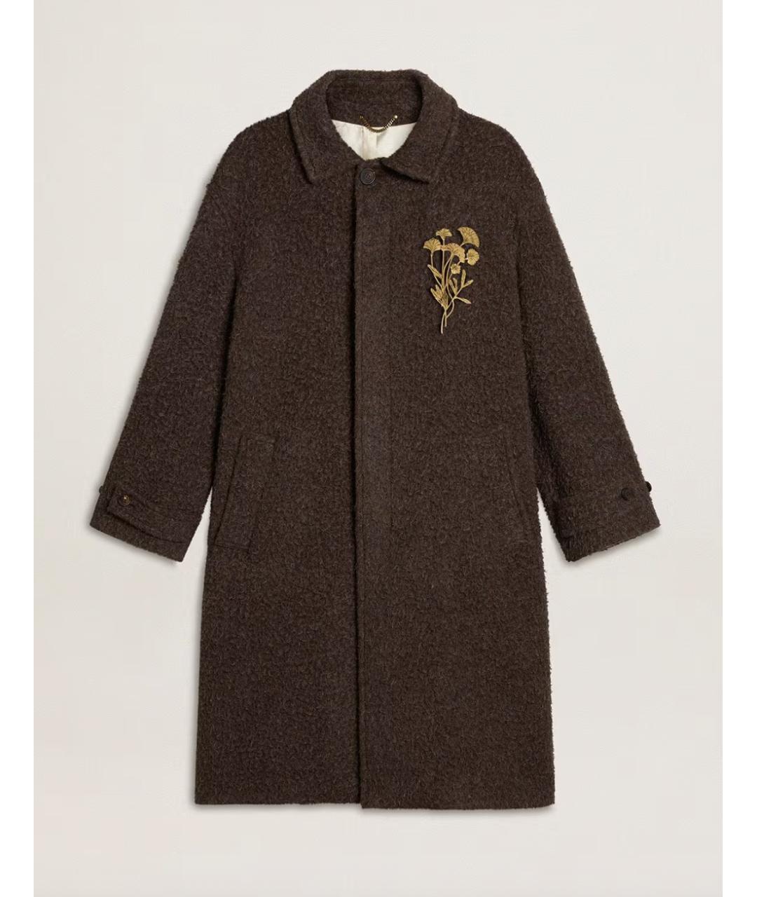 GOLDEN GOOSE DELUXE BRAND Коричневое шерстяное пальто, фото 6