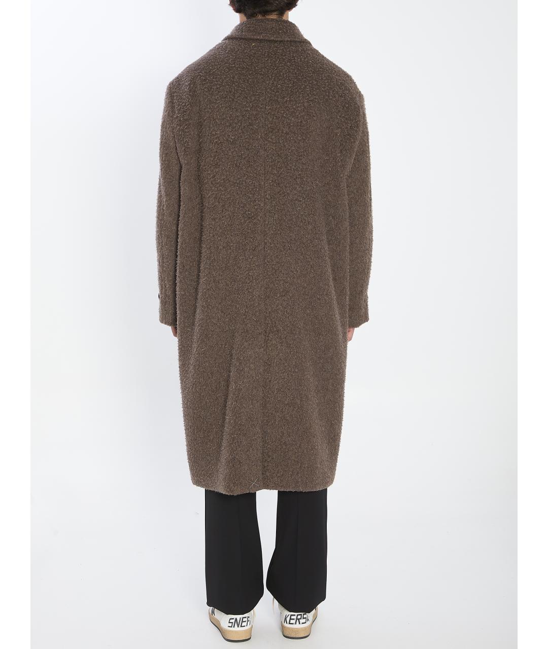 GOLDEN GOOSE DELUXE BRAND Коричневое шерстяное пальто, фото 5