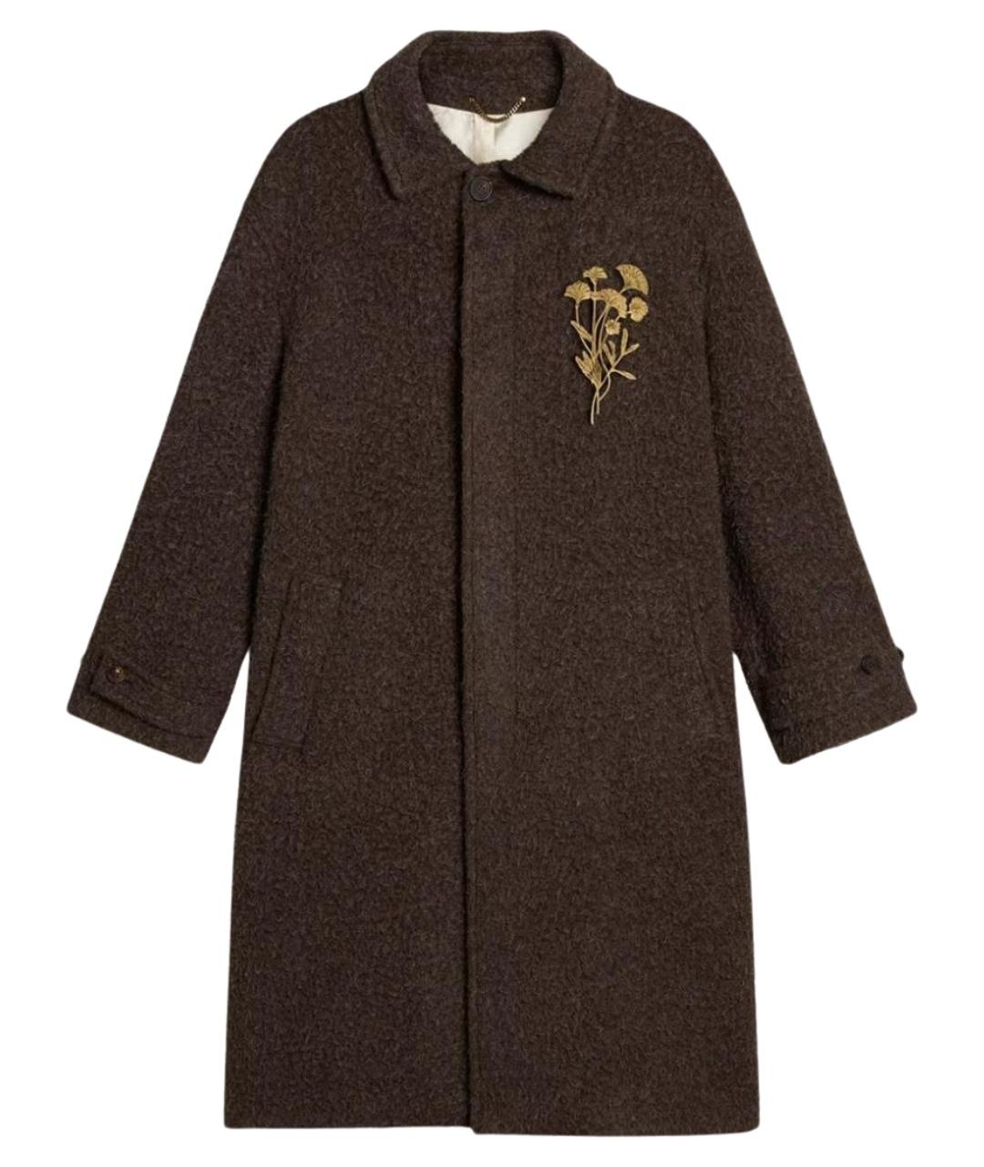 GOLDEN GOOSE DELUXE BRAND Коричневое шерстяное пальто, фото 1