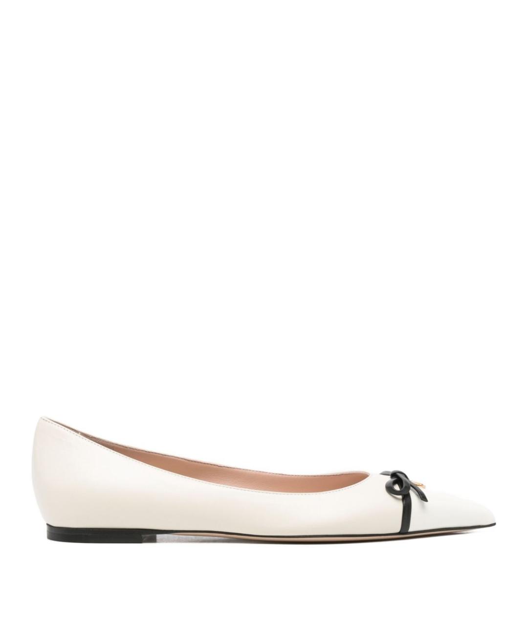 VALENTINO Белые кожаные балетки, фото 1