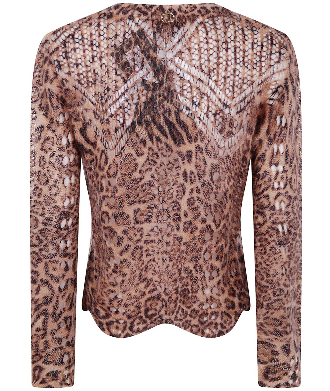 TWIN-SET Коричневый шерстяной джемпер / свитер, фото 2