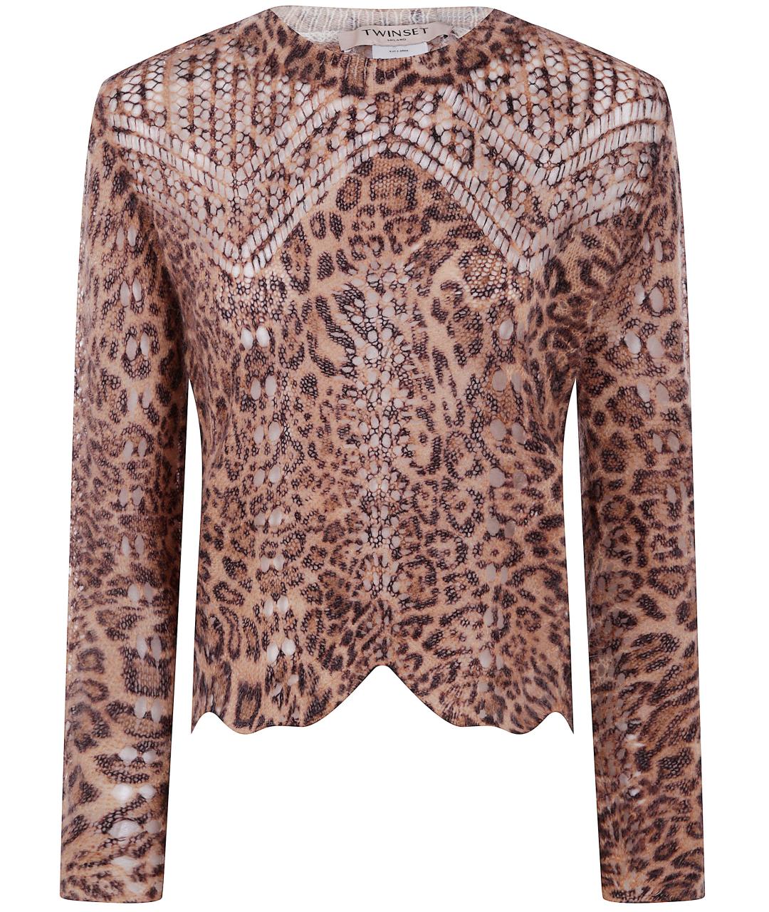 TWIN-SET Коричневый шерстяной джемпер / свитер, фото 1