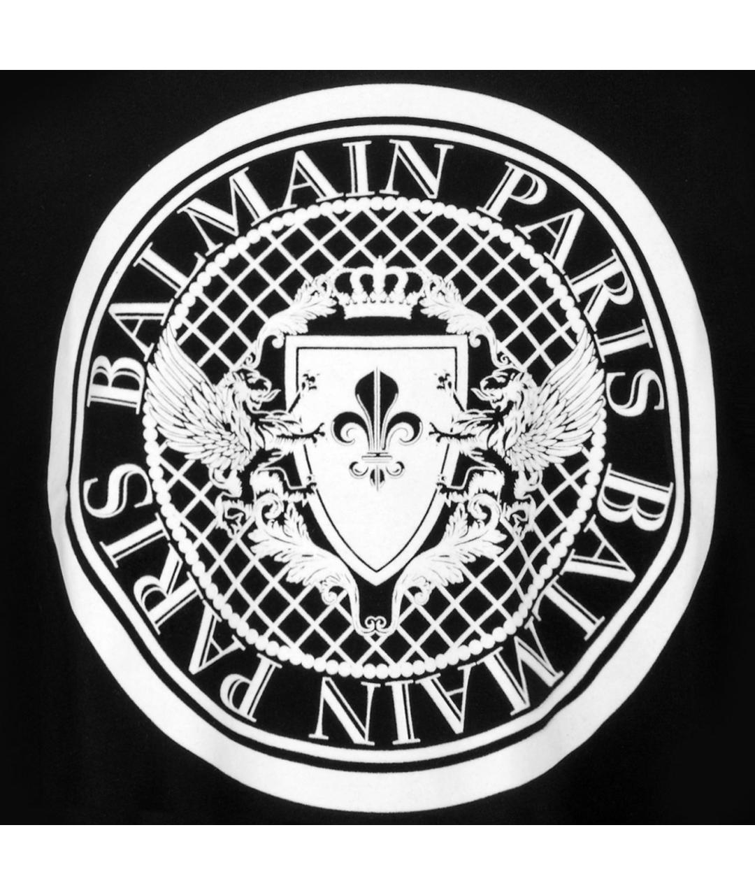 BALMAIN Черная хлопковая футболка, фото 4