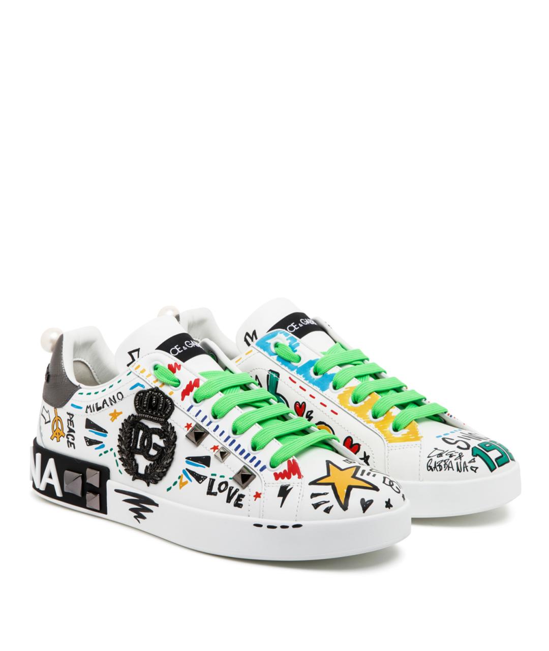 DOLCE&GABBANA Мульти кожаные низкие кроссовки / кеды, фото 2