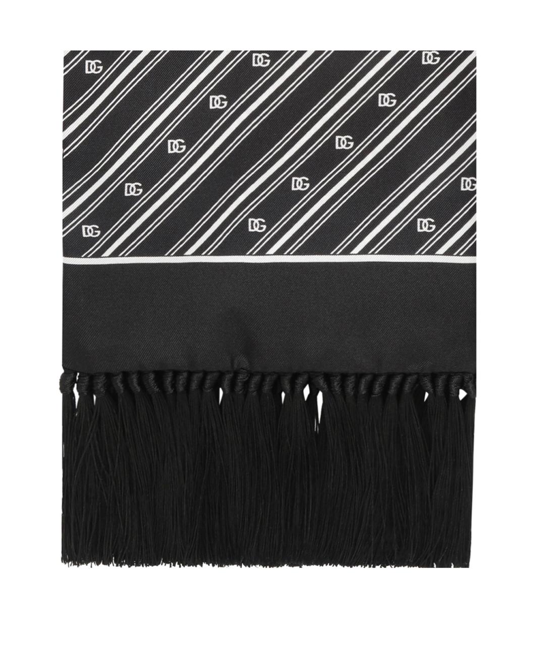 DOLCE&GABBANA Антрацитовый шелковый шарф, фото 2