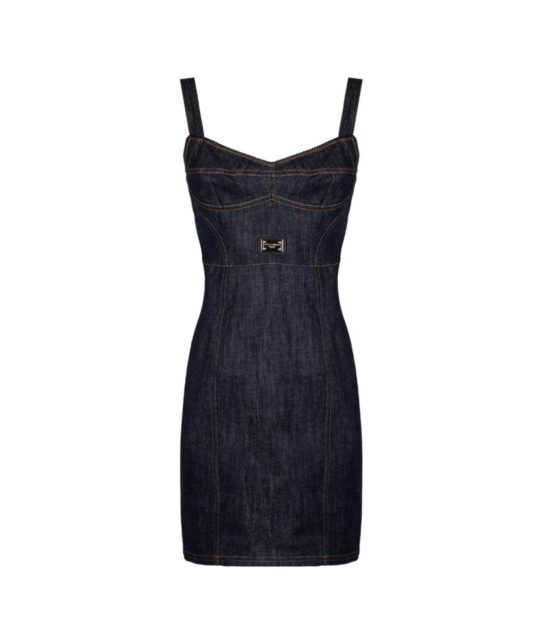 DOLCE&GABBANA Темно-синее деним повседневное платье, фото 1