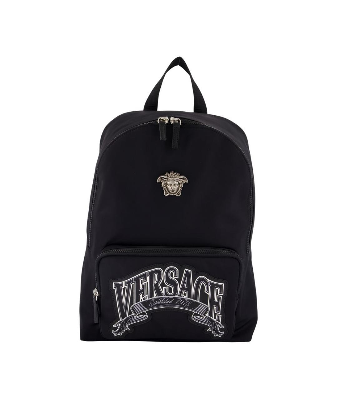 VERSACE Черный синтетический рюкзак, фото 1