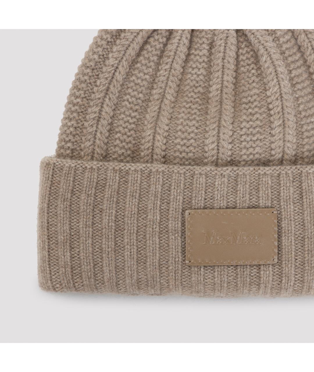 MAX MARA Бежевая кожаная шапка, фото 3