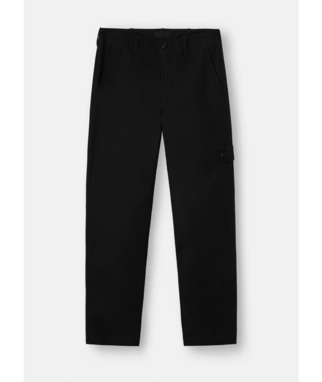 STONE ISLAND Черные хлопковые повседневные брюки, фото 5
