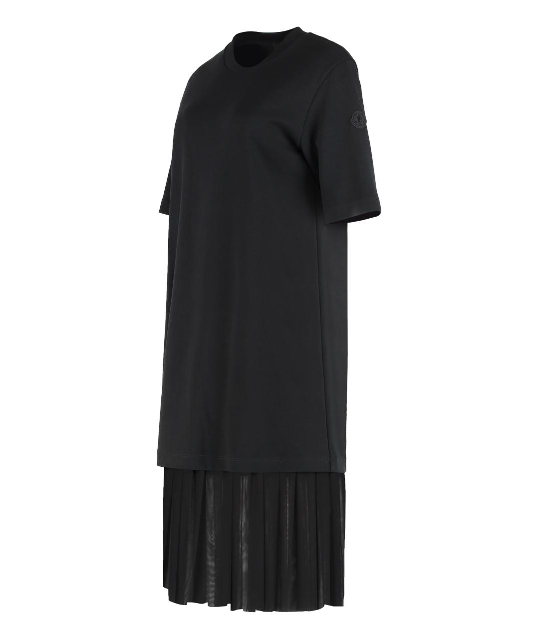MONCLER Черное хлопковое повседневное платье, фото 3