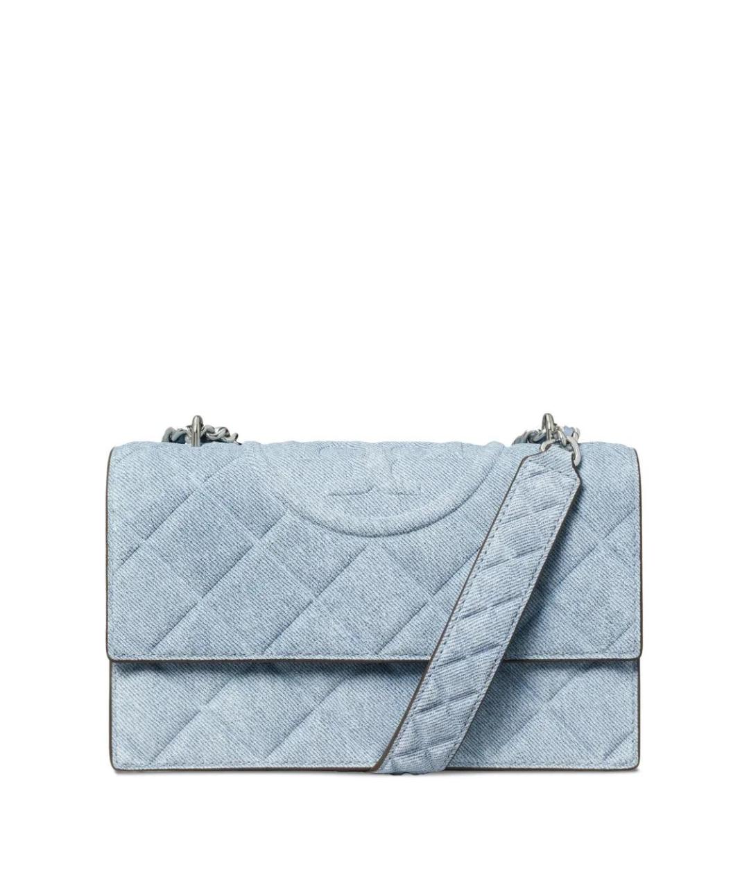 TORY BURCH Голубая замшевая сумка через плечо, фото 1