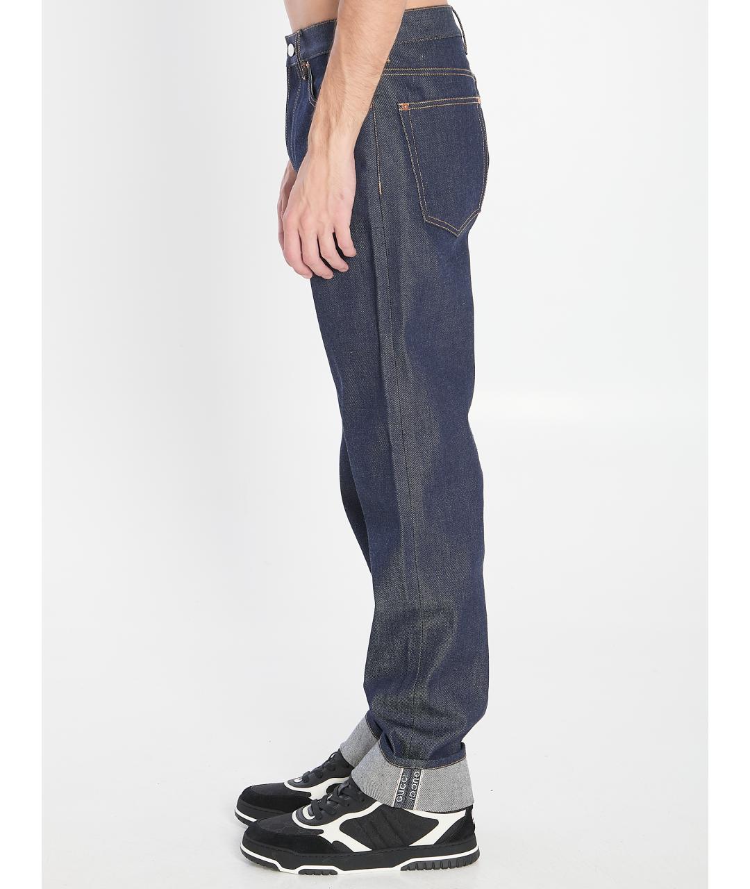 GUCCI Синие хлопковые прямые джинсы, фото 4