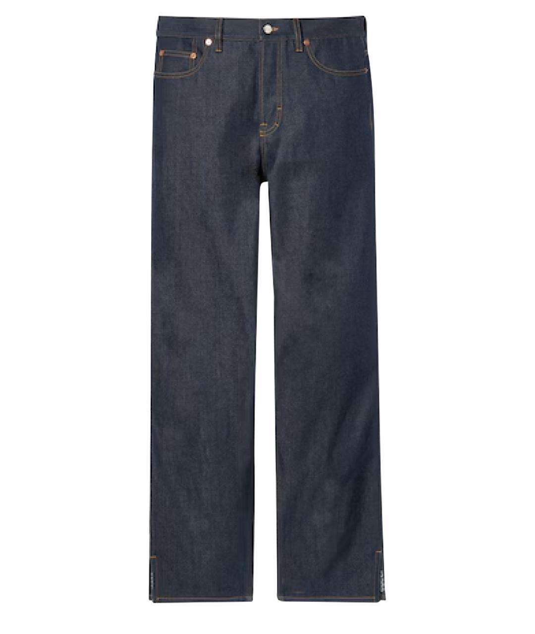 GUCCI Синие хлопковые прямые джинсы, фото 1
