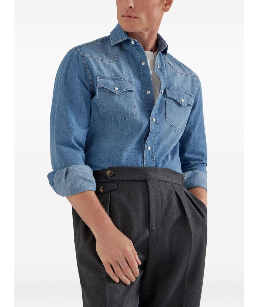 BRUNELLO CUCINELLI Белая хлопковая футболка, фото 4