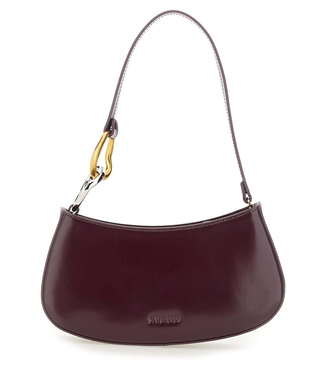 STAUD Бордовая кожаная сумка через плечо, фото 1