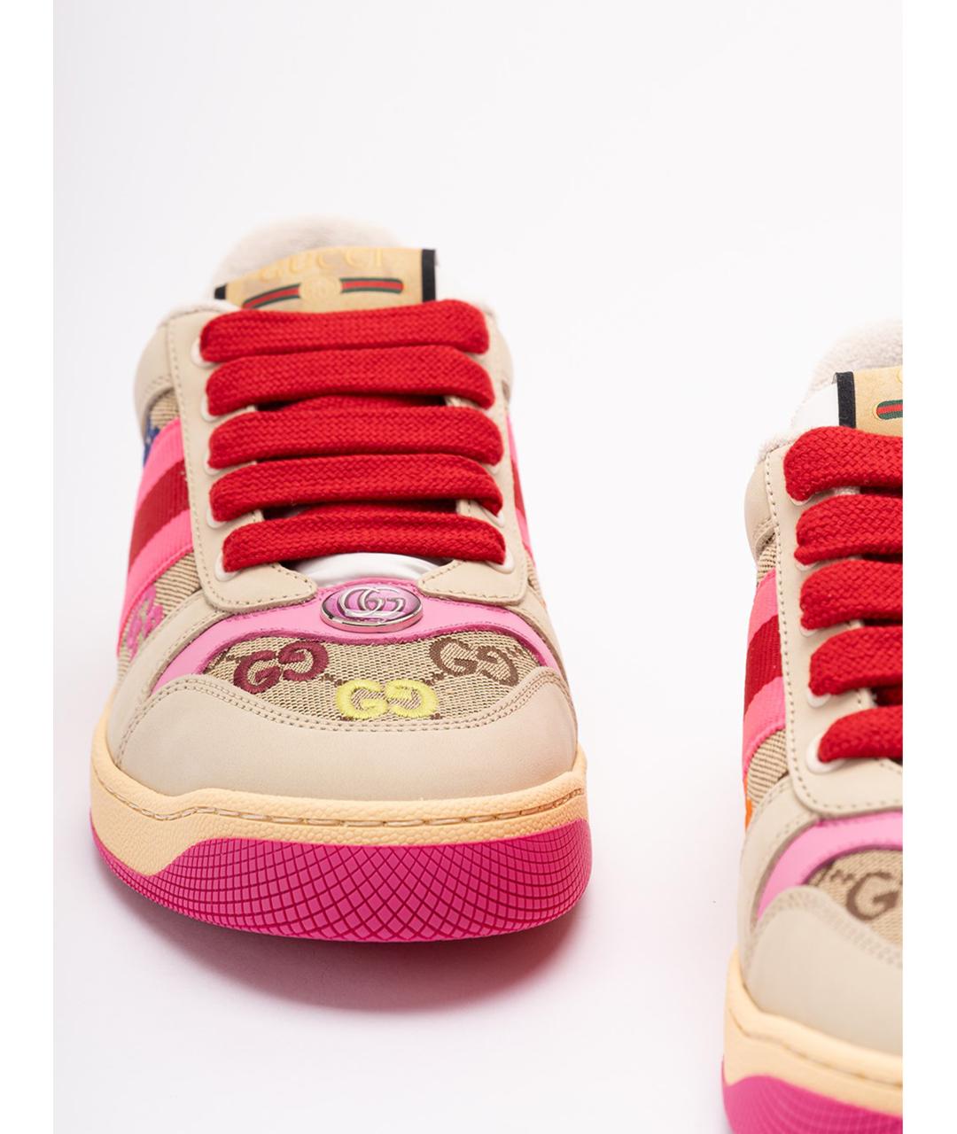 GUCCI Розовые кожаные кеды, фото 5