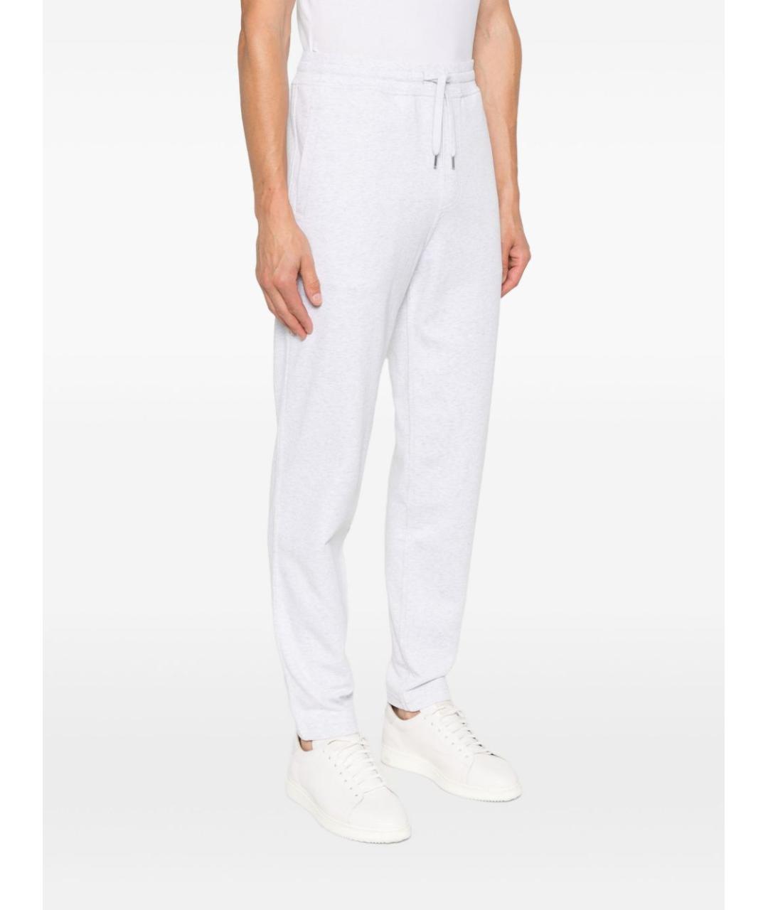 BRUNELLO CUCINELLI Серые хлопковые повседневные брюки, фото 4