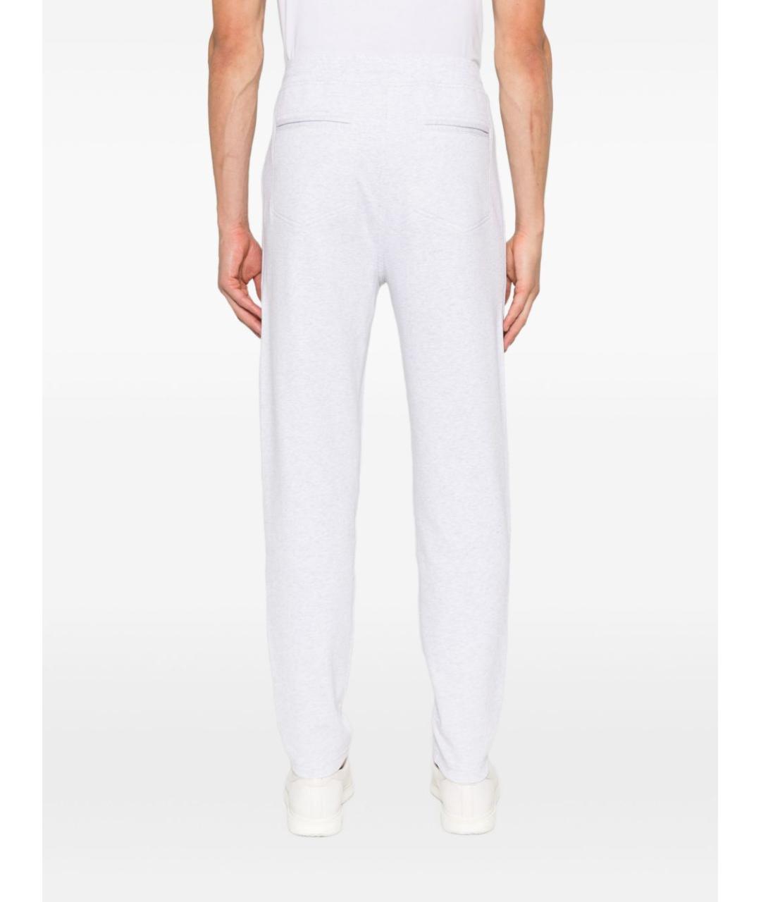 BRUNELLO CUCINELLI Серые хлопковые повседневные брюки, фото 3