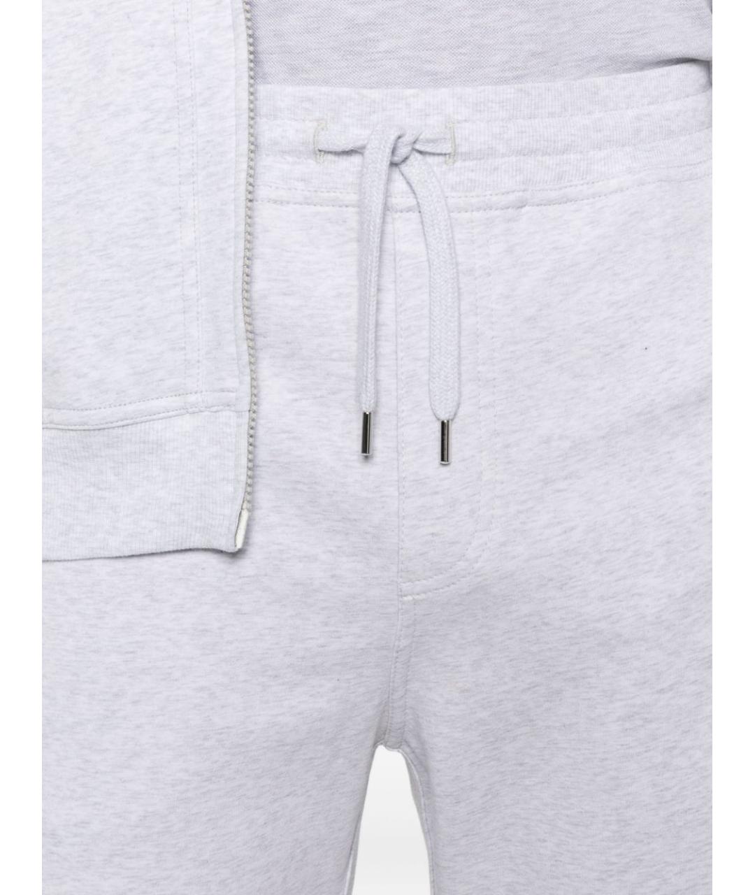 BRUNELLO CUCINELLI Серые хлопковые повседневные брюки, фото 5