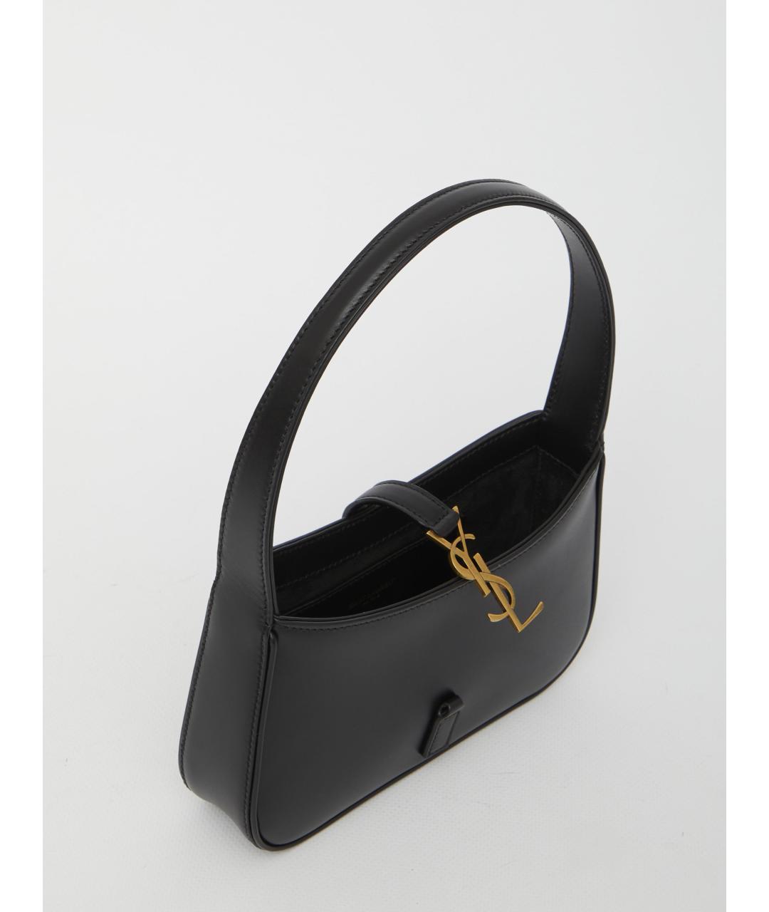 SAINT LAURENT Черная кожаная сумка через плечо, фото 4
