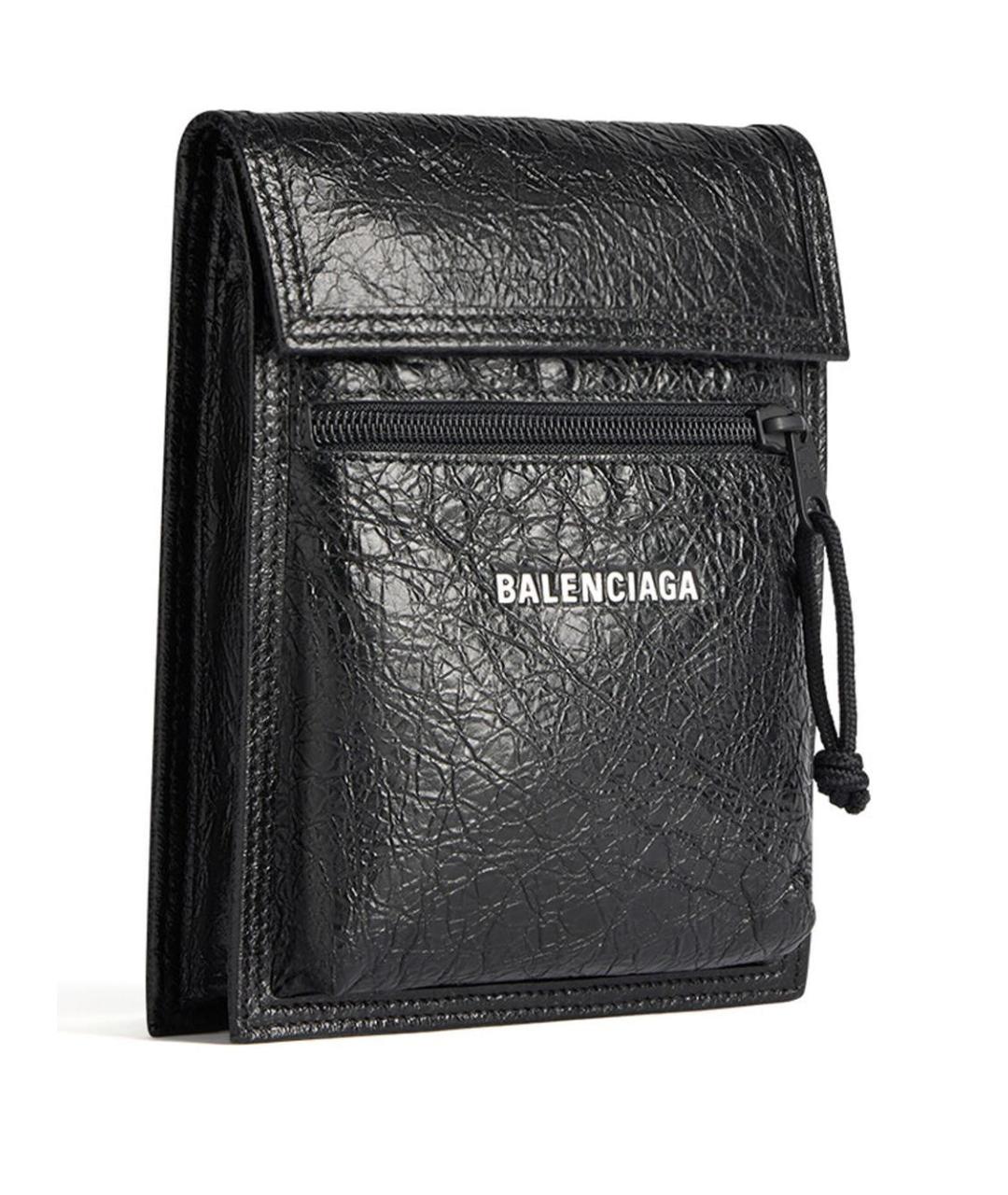 BALENCIAGA Черная кожаная сумка на плечо, фото 4