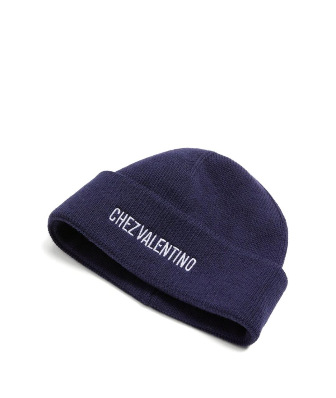 VALENTINO Синяя шерстяная шапка, фото 4