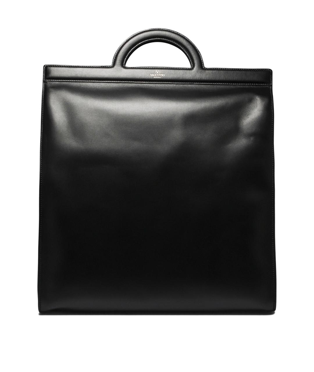 VALENTINO Черная кожаная сумка тоут, фото 1
