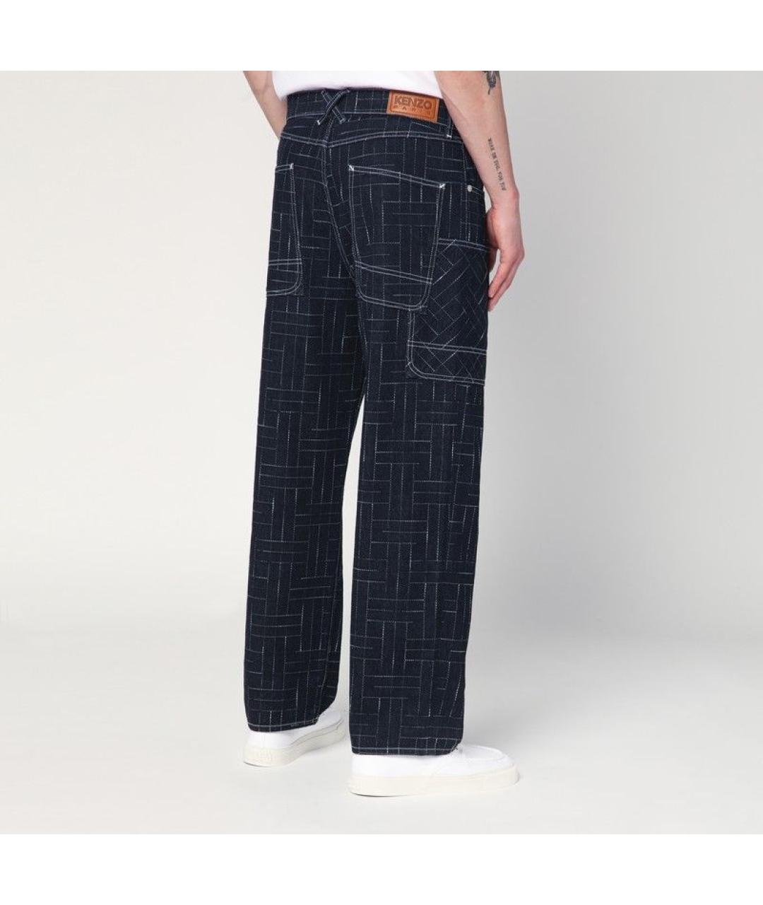 KENZO Синие хлопковые прямые джинсы, фото 3