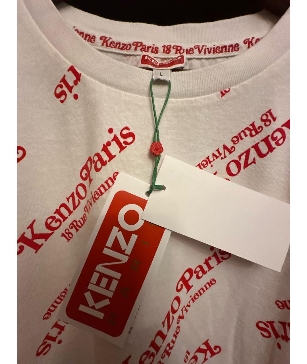 KENZO Белая хлопковая футболка, фото 3