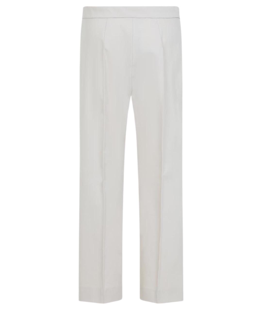 'S MAX MARA Белые хлопковые прямые брюки, фото 3