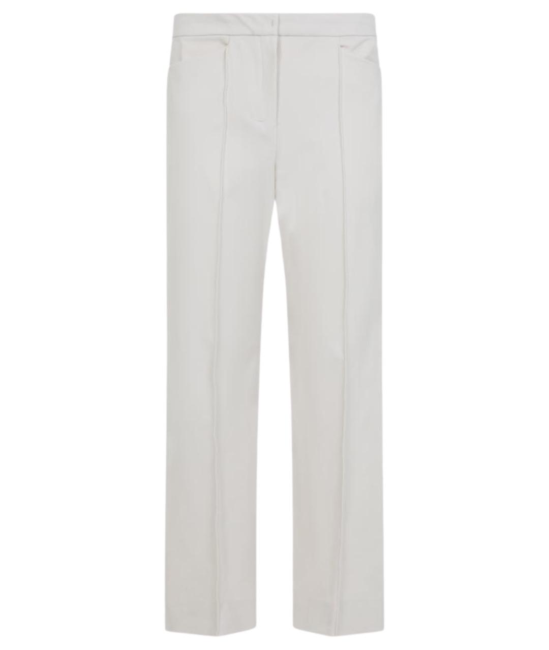 'S MAX MARA Белые хлопковые прямые брюки, фото 2