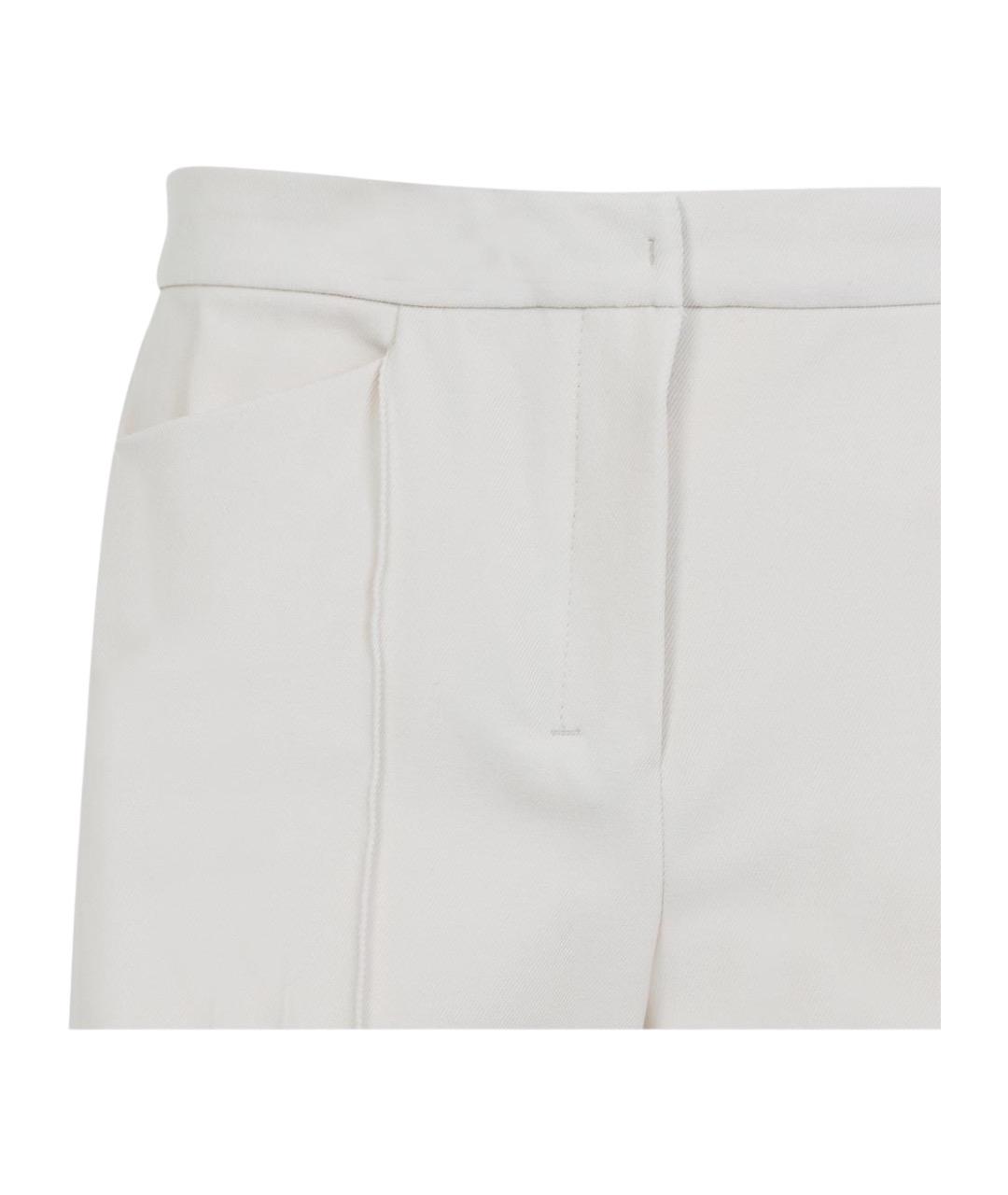 'S MAX MARA Белые хлопковые прямые брюки, фото 4