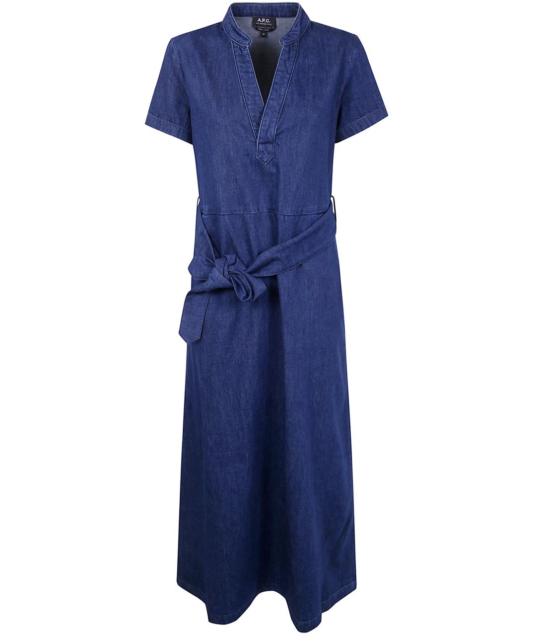 A.P.C. Синее хлопковое повседневное платье, фото 1