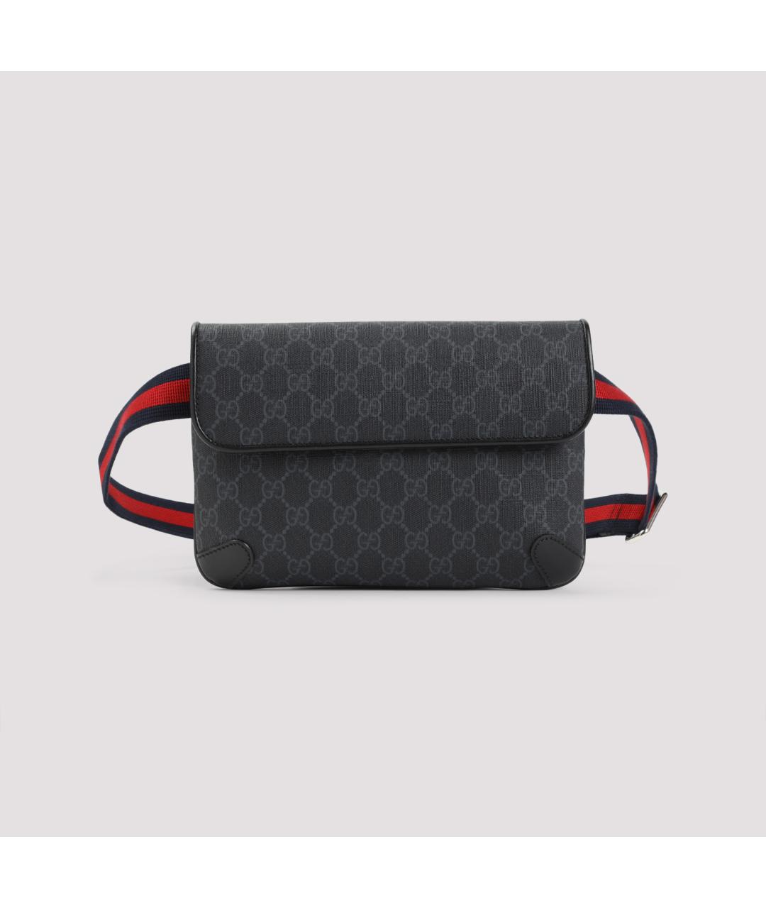 GUCCI Черная поясная сумка из искусственной кожи, фото 2