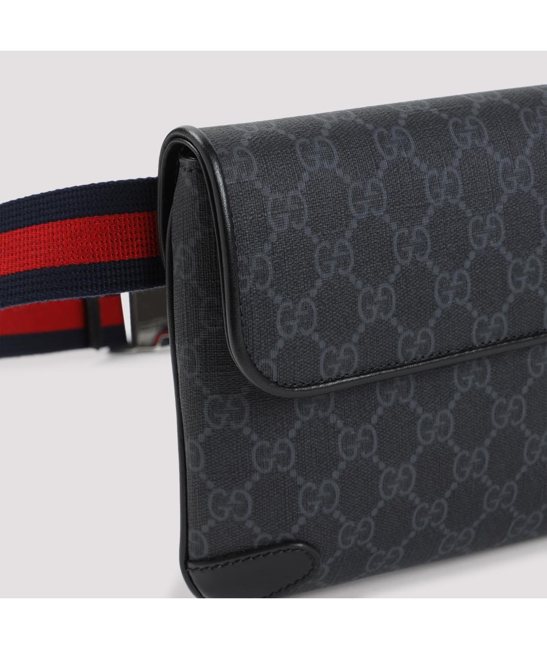 GUCCI Черная поясная сумка из искусственной кожи, фото 4