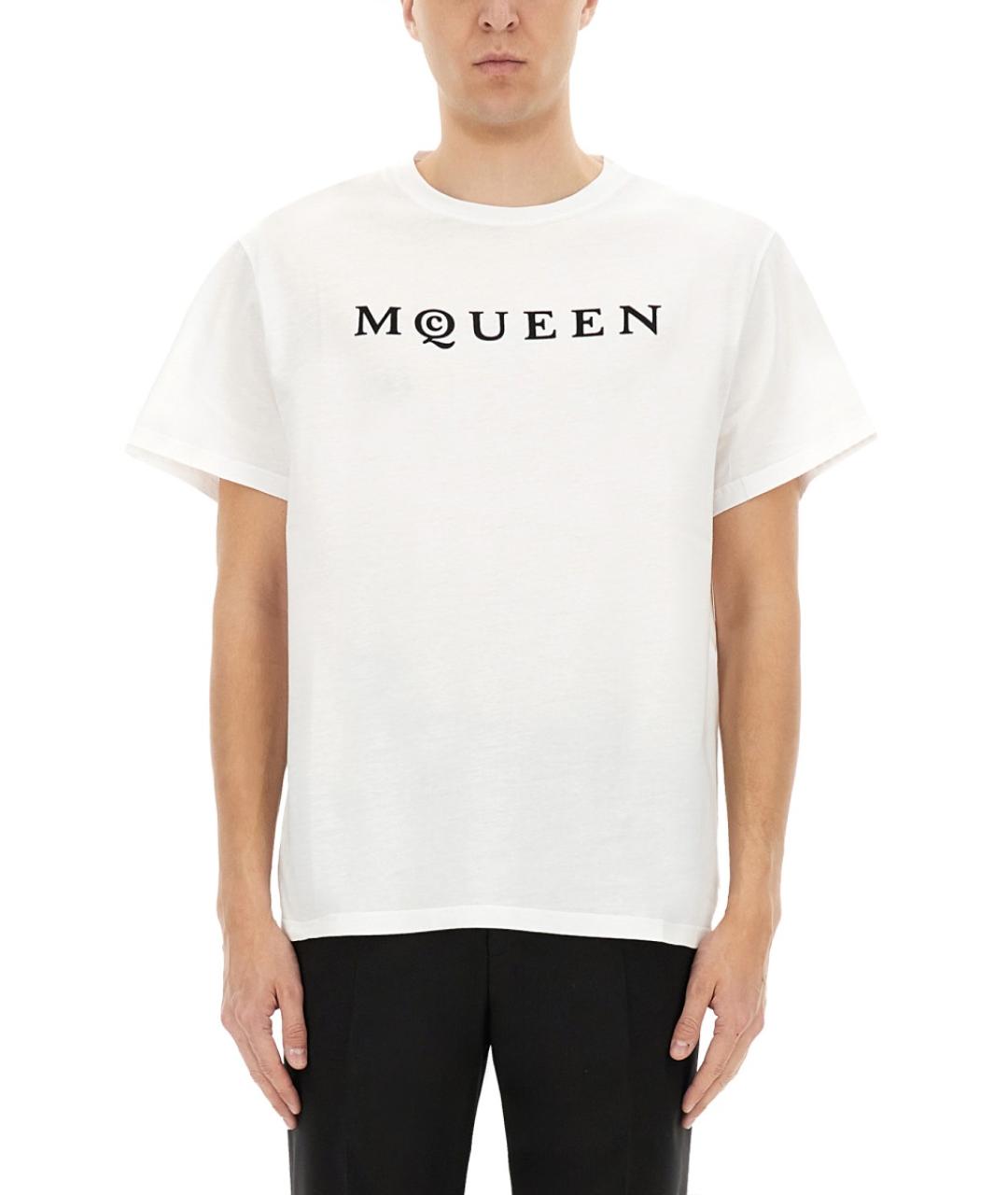 ALEXANDER MCQUEEN Белая хлопковая футболка, фото 2