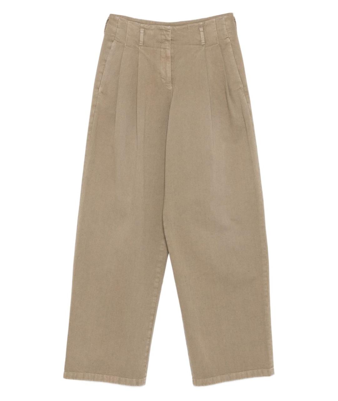 GOLDEN GOOSE DELUXE BRAND Бежевые хлопковые прямые брюки, фото 1