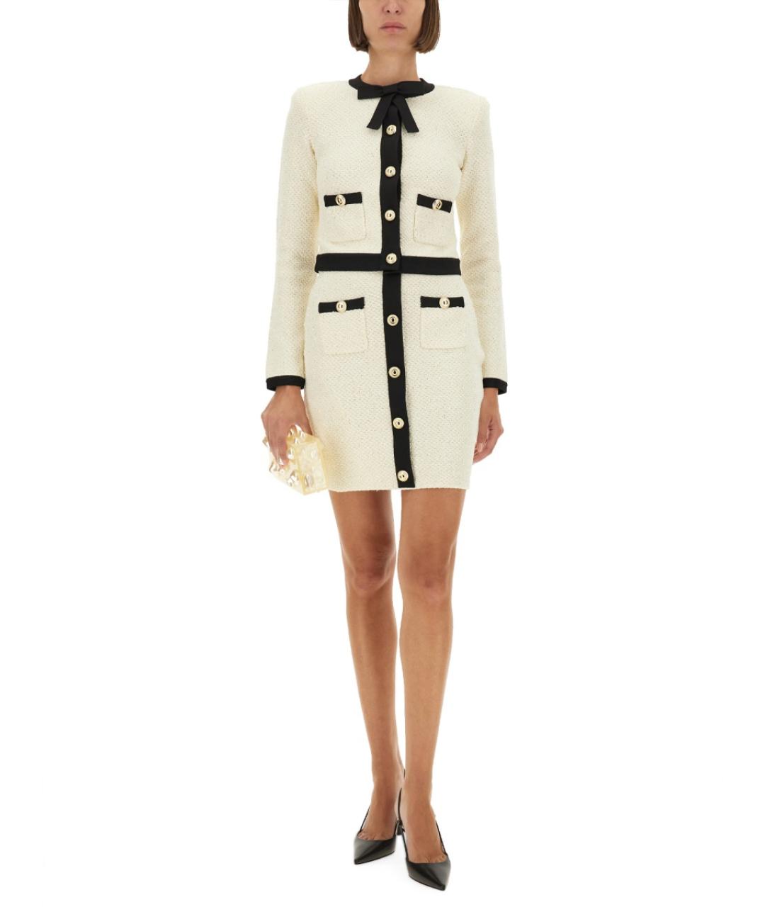 SELF-PORTRAIT Белая хлопковая юбка мини, фото 3