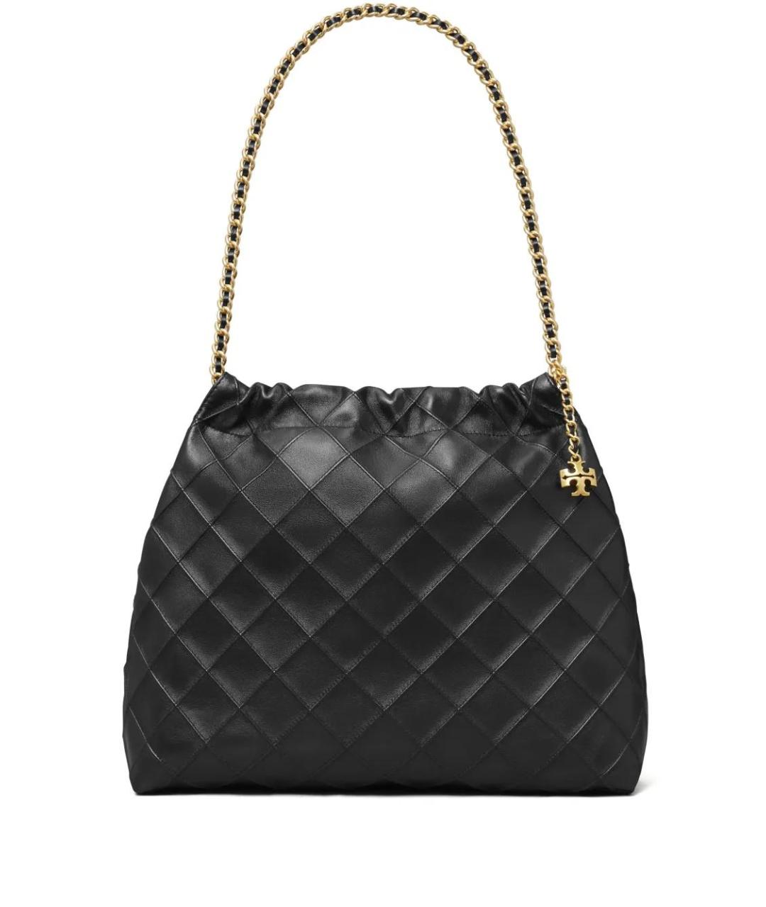 TORY BURCH Черная кожаная сумка тоут, фото 1