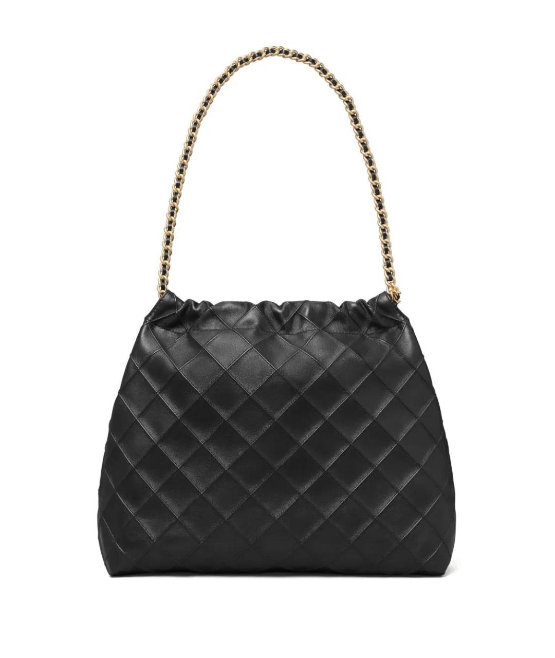 TORY BURCH Черная кожаная сумка тоут, фото 3