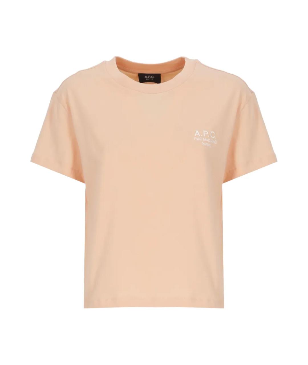 A.P.C. Розовая хлопковая футболка, фото 1