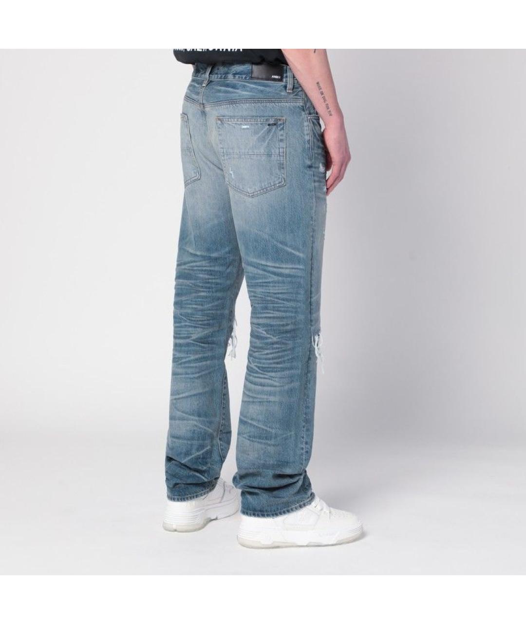 AMIRI Голубые хлопковые прямые джинсы, фото 2