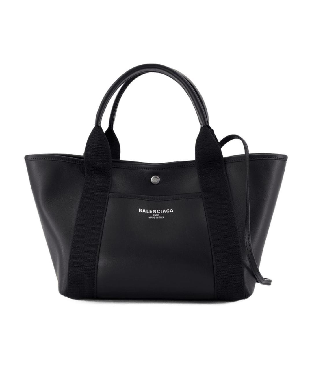 BALENCIAGA Черная кожаная сумка тоут, фото 1