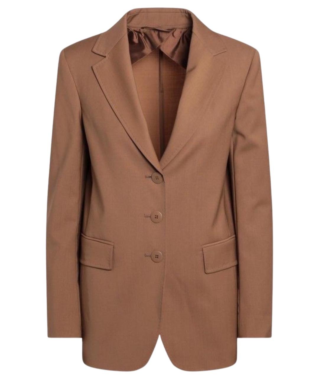 MAX MARA STUDIO Коричневый полиэстеровый жакет/пиджак, фото 1